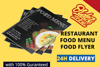 design restaurant menu, food menu, or food flyer