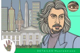 draw detailed line drawing a classic portrait illustration