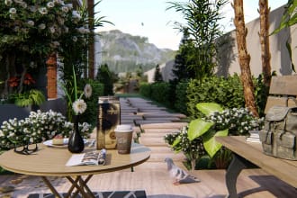 do photorealistic landscape renderings and 3d modeling