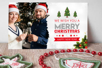 do amazing christmas card, greeting or invitation card  design