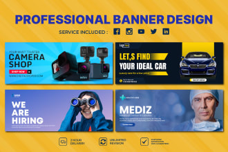 design attractive looking web banner, header, web slider, and fb cover