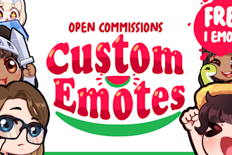 create cute emotes and badges for twitch and discord