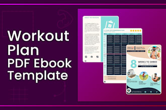 design a branded editable fitness plan, workout plan pdf ebook canva template