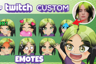 draw cute chibi for twitch emot and youtube from your photo