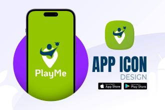 do modern minimalist app icon logo design for android and ios