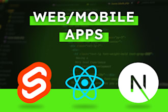 develop apps in nextjs, reactjs, react native, nodejs