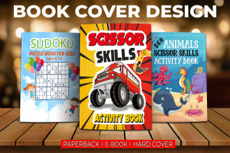 design amazon KDP book cover, coloring book cover design for kids