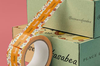 a custom packaging duct tape and tape design