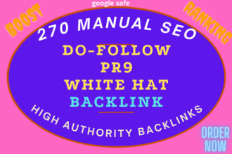 submit 270 pr9 da90 high authority SEO backlinks