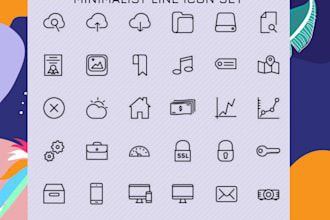 create minimalist custom vector line icons in 5 hours