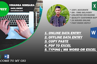 data entry , typing work