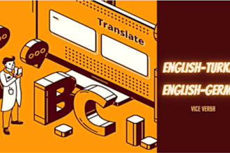 translate english to turkish, english to german and I will add subtitles videos