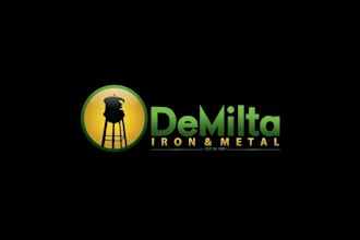 design demilta iron and metal logo