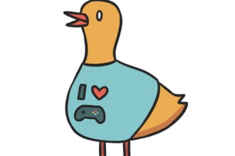 draw a digital cartoon character, logo or scene