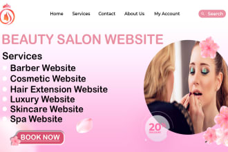 create a spa, skincare, fashion, makeup, hair, barber wordpress website