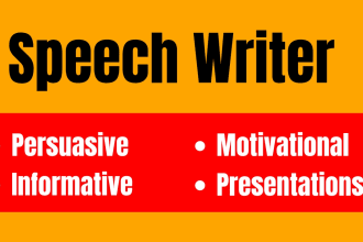write a persuasive and informative speech and presentation for you