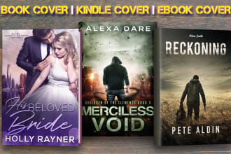 do book cover design, ebook or kindle cover, book cover