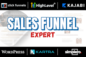 design kartra, clickfunnels 2, kajabi, gohighlevel sales funnel expert