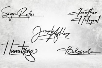 design handwritten, signature logo or autograph for any business