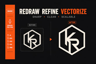 redraw, refine, and improve your existing logo