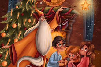 do colorful illustration for children book