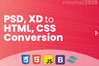convert xd and PSD file to HTML CSS