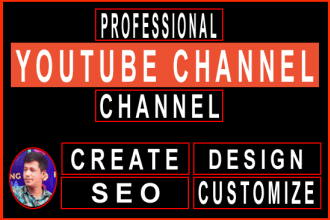 create a professional youtube channel with logo,cover,channel art and customize