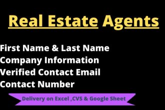 collect real estate agents, realtors email and contact list