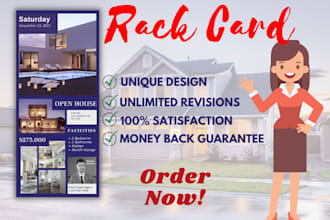 do rack card, door hanger, dl flyer and postcard for you