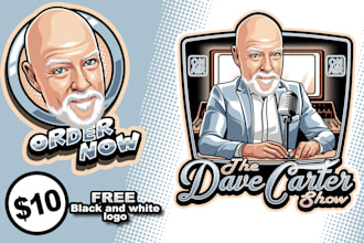 make extraordinary design cartoon caricature logo for your business