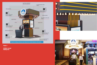 make concept sketch and 3d design for exhibition booth