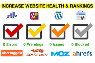 do audit and fix semrush errors, ahref, search console issues