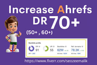 increase domain rating ahrefs DR 70 plus google ranking