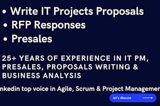 write IT project proposals, rfp responses, pre sales