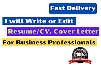 provide professional cv writing, editing and cover letter