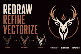 manually vectorize, redraw, and refine your logo