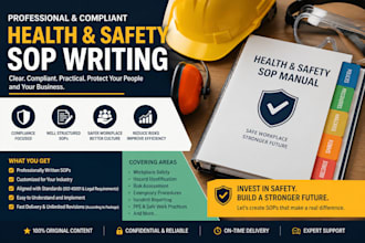 write clear, concise sops, process documents, manuals and flow charts