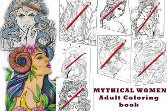 give adult coloring book with mythical women book for teens and adults