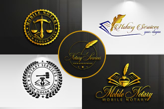 design signature,  notary, mobile notary and lawyers logo