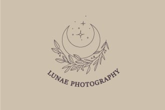 design beautiful feminine hand drawn botanical boho logo