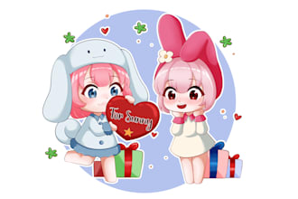 premium cute anime chibi or custom character