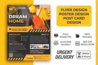 design real estate construction flyer poster billboard