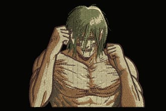 digitize anime characters into embroidery, dst, pes, jef