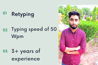 do fast typing, retype job of 100 pages in 24 hours