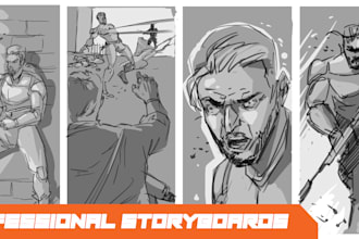 illustrate professional movie and game storyboards