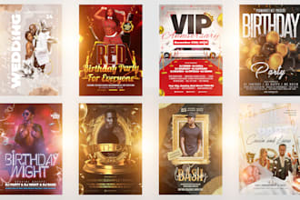 design birthday wedding and anniversary flyers