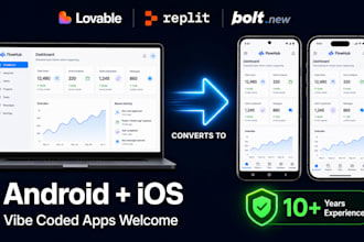 convert your lovable, replit or vibe coded app to android and ios