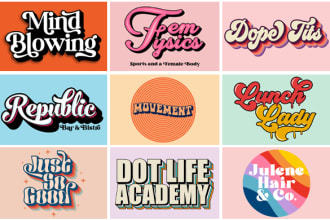 design custom hand lettering, typography font logo, retro script, t shirt