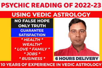 give a honest and accurate psychic reading of year 2023 by vedic astrology