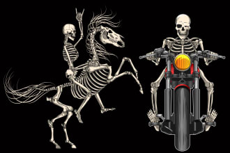 draw cool skeleton design